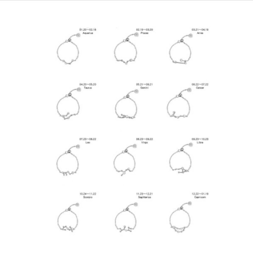 925 Sterling Silver Zodiac Resizable Ring-Libra A - Picture 6 of 7